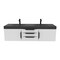 Castello Usa Thames 60-inch White Vanity Set with Black Top and Black Handles CB-MC-60W-BL-20146-BL - alternate 1